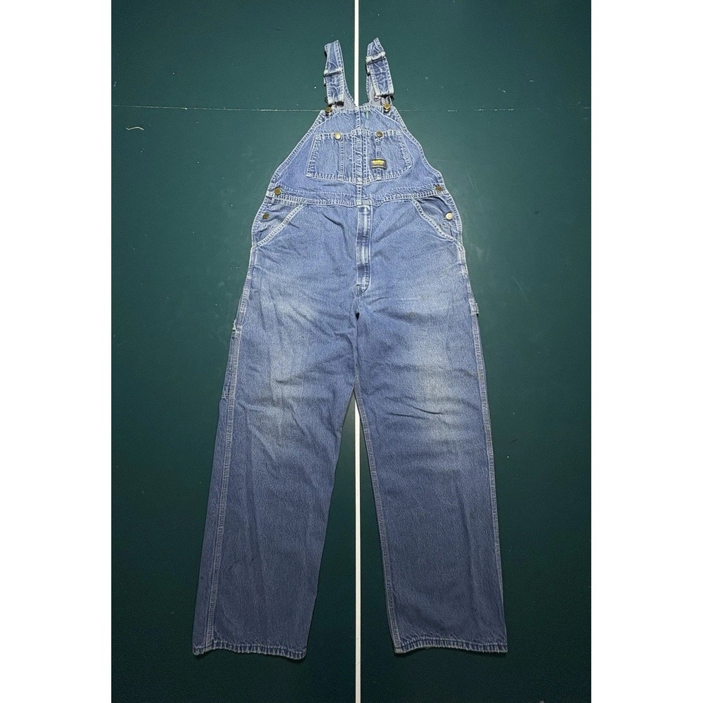Vintage OshKosh B'Gosh Overalls Vestbak Men's 36x29 Denim Bibs 70s Talon Zip USA